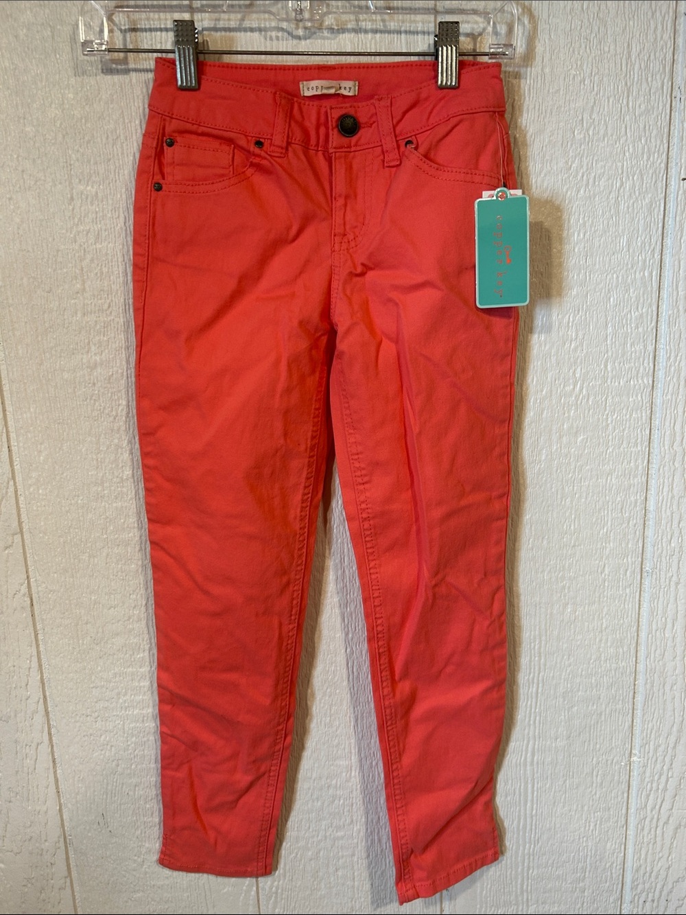 NEW Girls Copper Key Coral Skinny Jeans